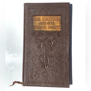 One Hundred and One Famous Poems Brown Embossed Hardcover Illustrated 1926